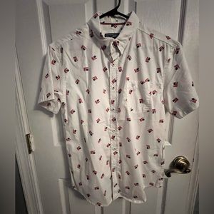 Men’s buttons down American flag too brand new medium
